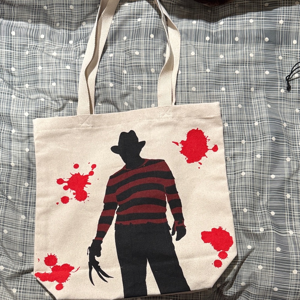 Canvas Tote Bag with Freddy Krueger